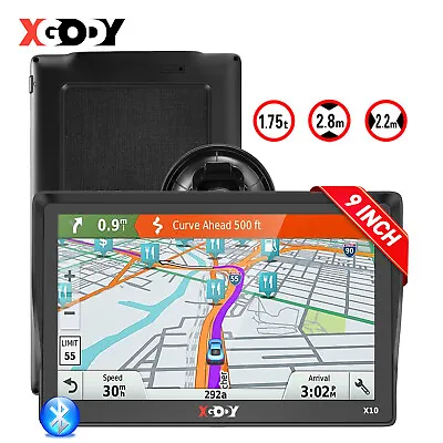 XGODY 9'' Touchscreen GPS Sat Nav For Truck Car HGV LGV Lorry Hands-free Calling • £70.99