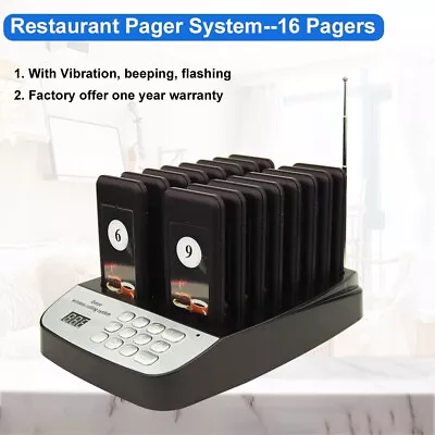 Quality Wireless Calling System Paging System Restaurant Guest Pager 16 Pagers • $105