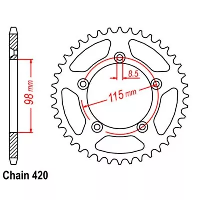 MTX Optional Rear Sprocket 50T For KTM 65 SX 2014-2019 • $43.04