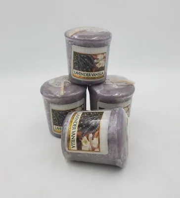 Lot Of 4 Yankee Lavender Vanilla Votive Candles Purple Wax  • $16.50