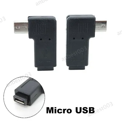 Micro USB Male To Female Data Sync Adapter Power Converter Plug Right Angel • $2.02