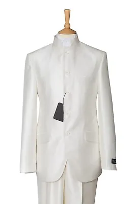 Mens Ivory Nehru 40 Jacket Suit Wedding Formal Mandarin Blazer Cruise Prom Cream • $24.01