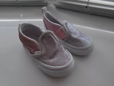 Pink Sparkly Vans - Toddler Size 6 - Worn Once - Excellent Condition • £11