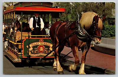 Disney World Horse Drawn Streetcar Magic Kingdom Florida FL Postcard • $4.35