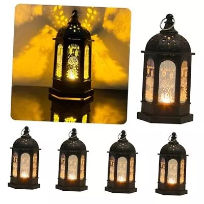 6 Pcs Ramadan Lantern 5.2  Vintage Candle Lantern Decorative Hanging 6 Black • $27.98
