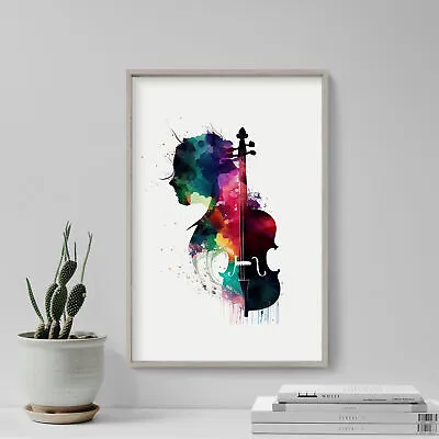 Watercolour Silhouettes - Violin 4 Poster Art Print Painting Artwork Gift • £73.50