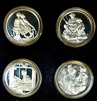 THE FOUR SEASONS By NORMAN ROCKWELL PROOF ROUNDS 1oz STERLING SILVER MEDAL COINS • $139.95