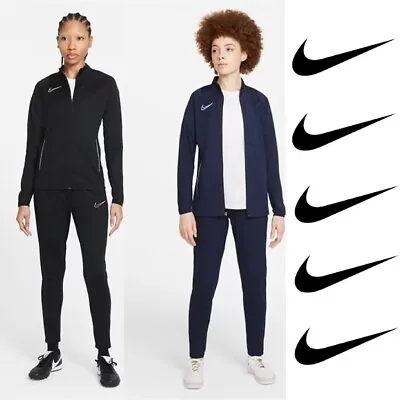 Nike Womens Tracksuit  Dri-FIT Academy Blue & Black Full Set UK Sizes 10 12 14 • $106.45