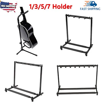 Guitar Rack Stand 1 3 5 7 Holder Guitar Folding Stand Stage Bass Acoustic Guitar • $21.99