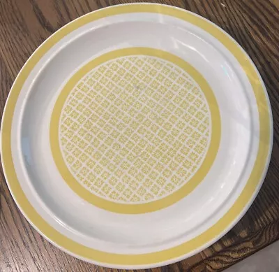 Vintage Royal China Co USA Ironstone Majestic Yellow Bands Floral Center Platter • $10