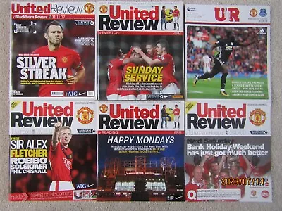 6 X MANCHESTER UNITED Home Matchday Programmes From 2007 - 2017 : As Listed • £4