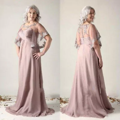 Lace Chiffon Plus Size Mother Of The Bride Dress Formal Evening Gowns Custom • $128.33