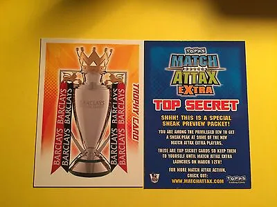 2008/2009 Premiership Top Secret Trophy Card  Rare Match Attax • £3