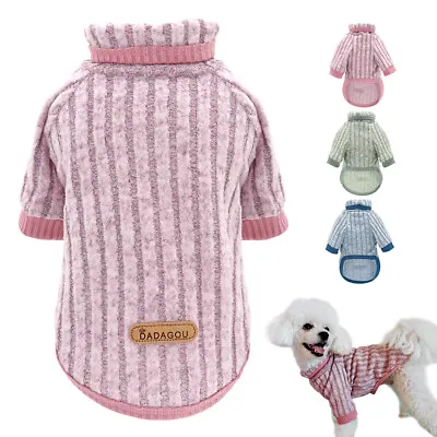 £8.39 • Buy Dog Jumper Pet Puppy Cat Pug Small Medium Dogs Sweater Winter Clothes Soft Coat