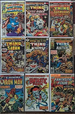 Vintage Marvel Comic Lot Of 9 Lower GradeThing & Ghost Rider Iron Man Captain • $0.99