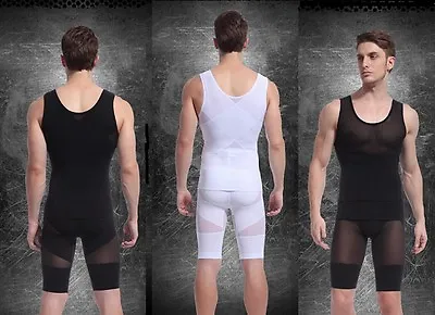 Combo-Body Slimming Vest Shirt + Thighs Legs Shorts Pants - Men's Shapewear  • £14.99