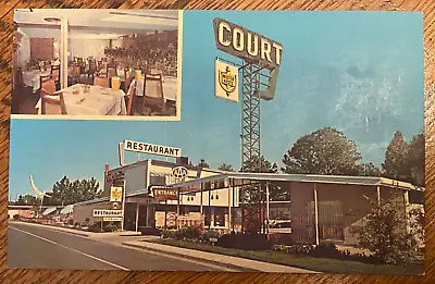 1950’s Vintage Virginia Court Motel & Restaurant Meridian MS Postcard • $3.99