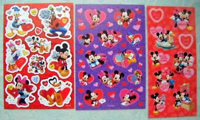 Valentine's Day Mickey Mouse & Friends Scrapbooking Craft Stickers 3 Sheets New • $7.20