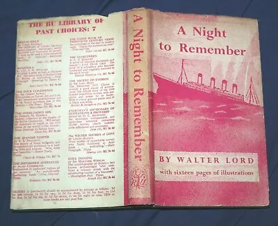 A NIGHT TO REMEMBER BY WALTER LORD 1st EDITION • £30
