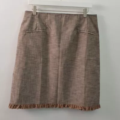 Matilda Jane New Skirt Womens Large Brown Cotton Stretch Blend Pockets Zip L • $15.98