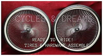 Vintage Lowrider 26 Chrome Dayton Rim Set 144 Spokes  W/white Wall Diamond Tires • $236.80