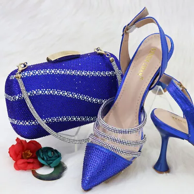 Set Latest Design Italian High Heel Shoes And Bag Matching Bag Shoes Women Party • $107.99