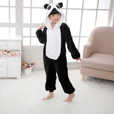 NEW Costume Fancy Dress Cosplay Panda Child Unisex Hooded Animal Pajamas N1 • £15.99