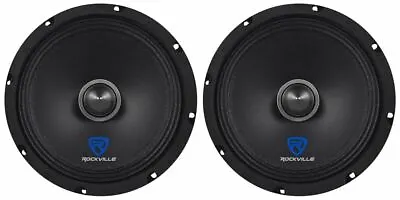 (2) Rockville RXM84 8  500w 4 Ohm Mid-Range Drivers Car Speakers Mid-Bass • $68.90