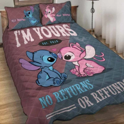 $73.14 • Buy Personalized Stitch And Lilo I'm Yours No Returns  3D Quilt Bedding Set Us Size
