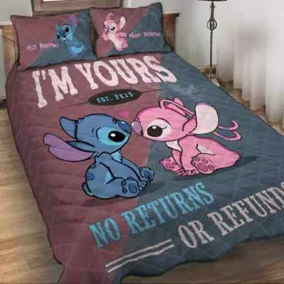 Personalized Stitch And Lilo I'm Yours No Returns  3D Quilt Bedding Set Us Size • $82.64