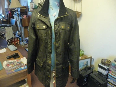 £17.99 • Buy F&F Waterproof Check Lined Oilskin Wax Effect Cotton Coat Size 10