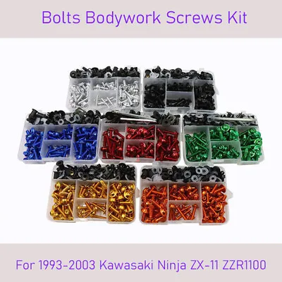 For 1993-2003 Kawasaki Ninja ZX-11 ZZR1100 Fairing Bolts Bodywork Screws Kit T1 • $26.39