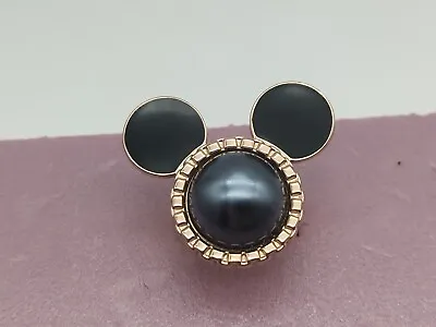 Disney Couture Mickey Mouse Head MAWI X DISNEY Ring FAUX BLACK PEARL DC2504 • $59