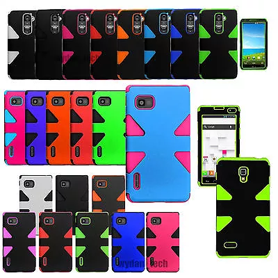 For LG Optimus Hybrid Dynamic Case Hard Silicone Hybrid Dual Layer Phone Covers • $8.75