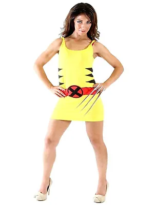 X-Men Wolverine Juniors Women's Costume Tunic Tank Dress - Yellow - NWT • $10.99