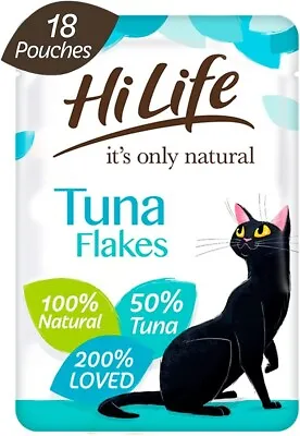 £13.59 • Buy HiLife It's Only Natural Complete Wet Cat Food Tuna Flakes 18 Pouches X 70g