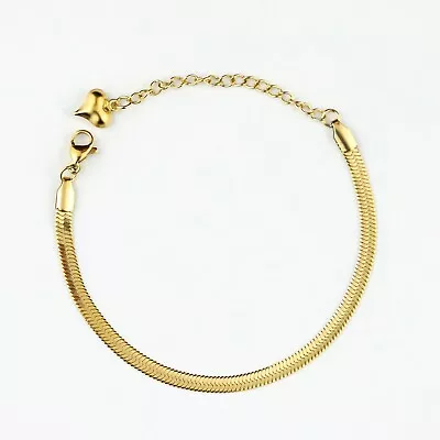 £5.65 • Buy Rose Gold/Gold Plated Flat Snake Chain Necklaces/Bracelets - Her Gifts