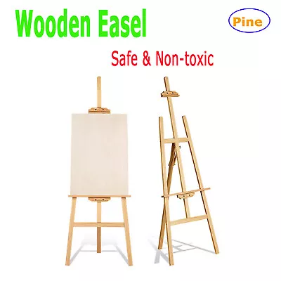 Adjustable Studio Easel Art Craft Display 1.5/1.75m Wooden Painting Canvas Stand • £11.10