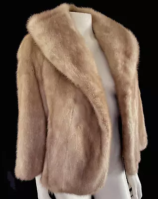 Brown MINK Fur Bolero Jacket Autumn Haze Jacket Real Vintage Coat Rustic Gift • $308.75