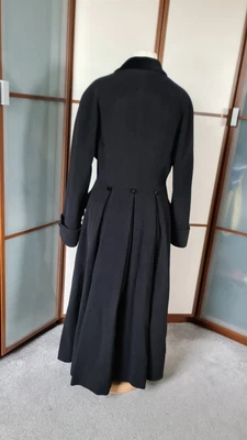 £125 • Buy Vintage Laura Ashley Black Wool Velvet Collar Victorian/Riding Coat 12 Defects*