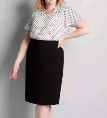 Lane Bryant Women's Plus Size 18 Black Midi Pencil Skirt NWT  • $16.99