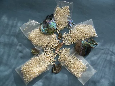 Job Lot Freshwater Pearls Beads & Abalone Shell (MOP) Pendants • £11.50