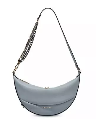 MARC JACOBS The Eclipse Leather Shoulder/ Xbody Hobo Bag Quarry Gray ~Dust Bag • $269