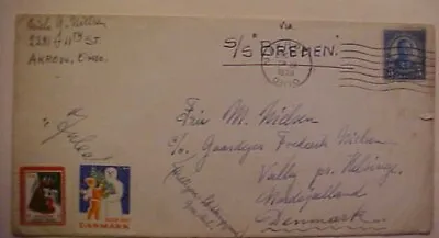 Us  S/s Bremen Akron O. To Diemmarn De 1938 • $5