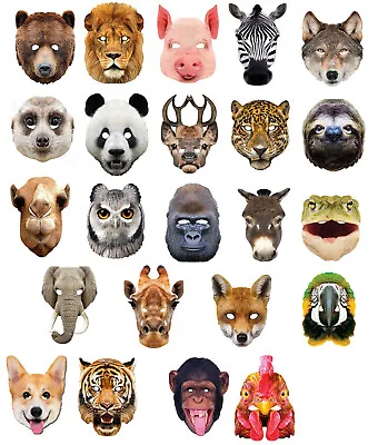£3.99 • Buy Animal Masks 2D Card Party Mask Zoo Farm Theme Fancy Dress Jungle Costume