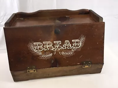 Vintage Rustic Primitive Wooden Bread Box Hinged Door Farm House 17 1/2” Wide • $34.99