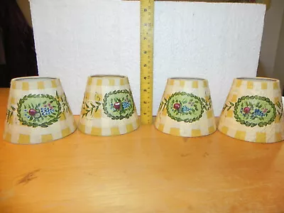 LOT X 4 Vintage Paper Mache Mini Lamp Shades Hand Painted Matching Set LQQK! • $40