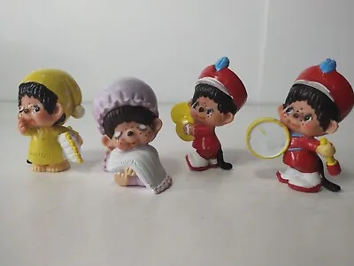 Lot Of 4 Vintage Sekiguchi Monchhichi PVC Mini Monkey Toy Figures Sleep Band • $13.11