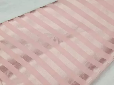 Vintage Tablecloth Oval Damask Stripe Pastel Pink 102  X 96  Estate Find • $4.24