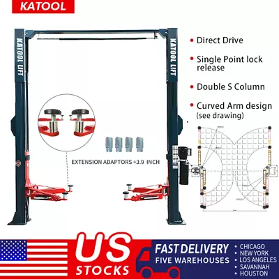 Two Post Lift 11000lbs Direct Drive Single Point Lock Release Curved Arm  2-post • $2999